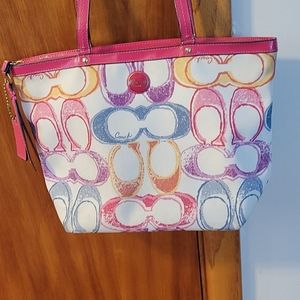 Coach Scribble Signature fabric tote bag